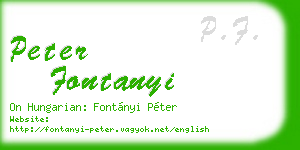 peter fontanyi business card