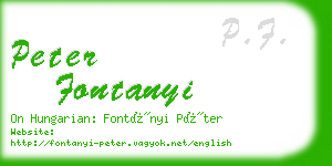peter fontanyi business card